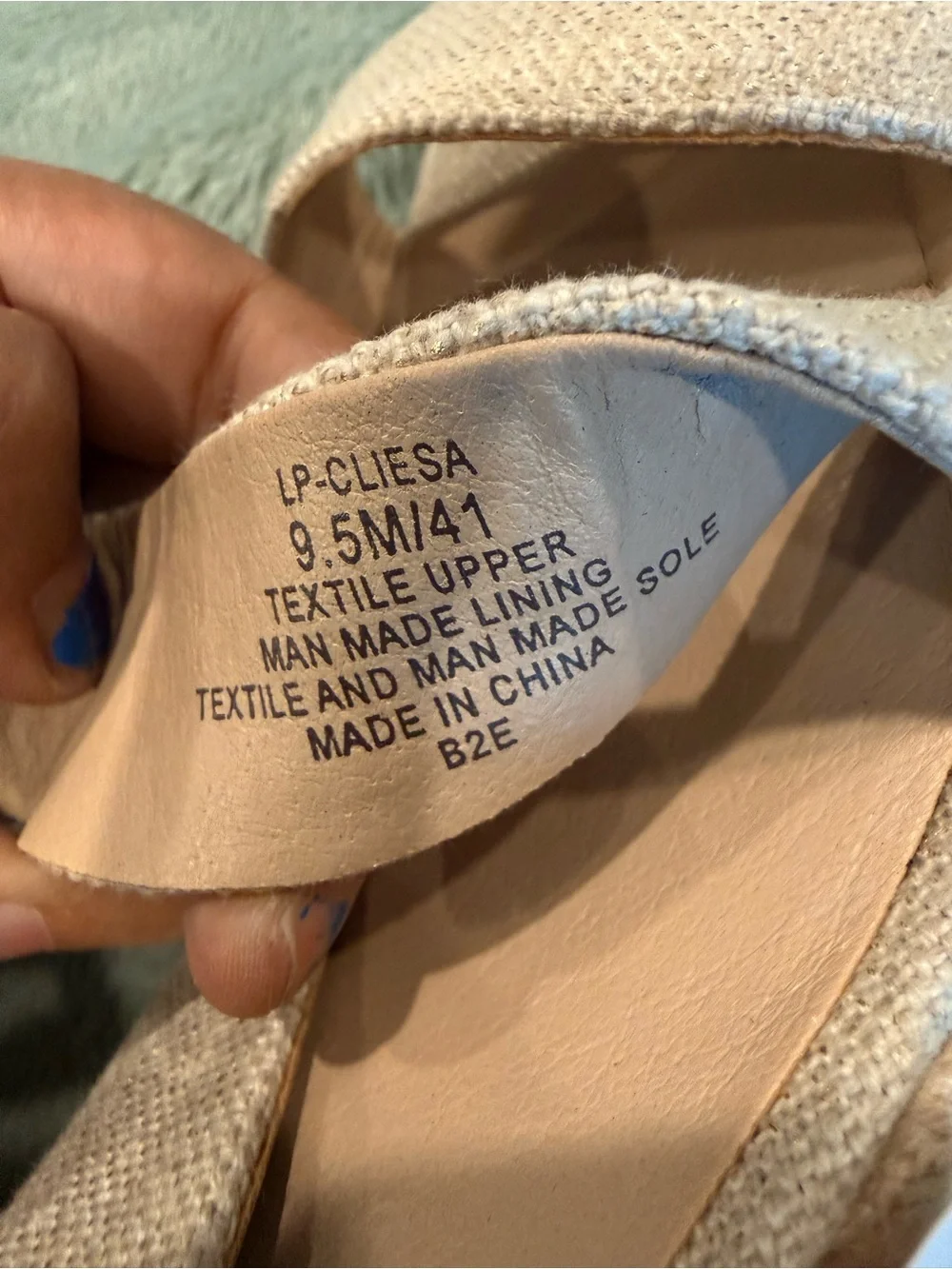 Lucky Brand Cliesa Espadrille Wedge Sandals Women’s 9.5 Beige Shimmer Slip On